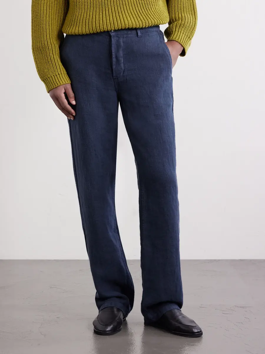 3sixteen Straight-Leg Linen Trousers - Men | Thumbnail 3