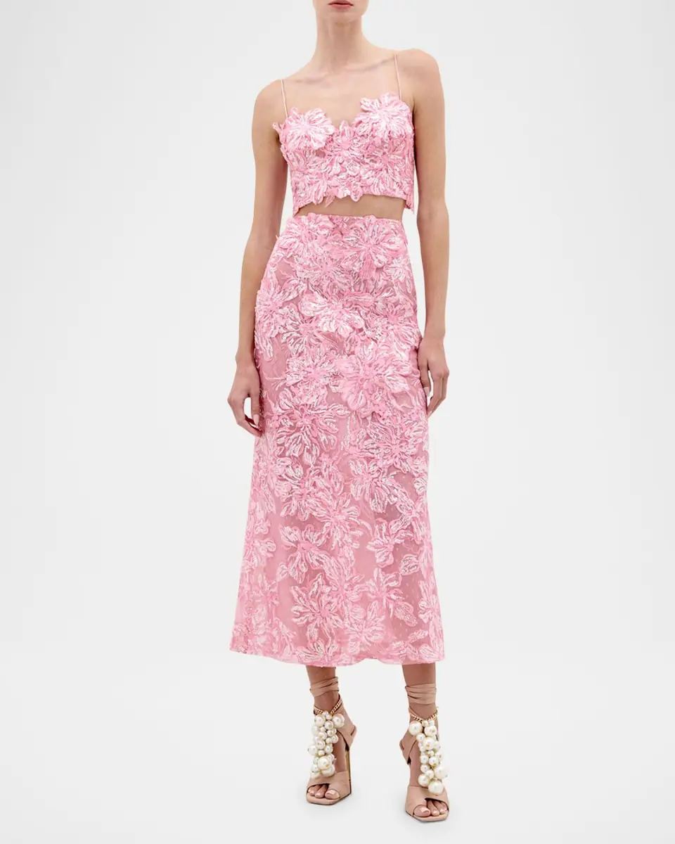 Silvia Tcherassi Astrid Sequin Embroidered Lace Midi Skirt | Thumbnail 2 Silvia Tcherassi Astrid Sequin Embroidered Lace Midi Skirt | Thumbnail 2