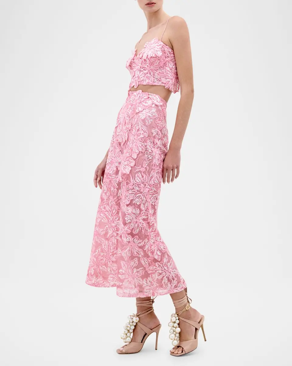 Silvia Tcherassi Astrid Sequin Embroidered Lace Midi Skirt | Thumbnail 4 Silvia Tcherassi Astrid Sequin Embroidered Lace Midi Skirt | Thumbnail 4