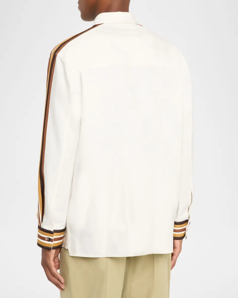 Bottega Veneta Men's Textured Stripe Sport Shirt | Thumbnail 2