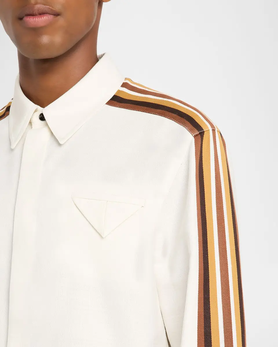 Bottega Veneta Men's Textured Stripe Sport Shirt | Thumbnail 4