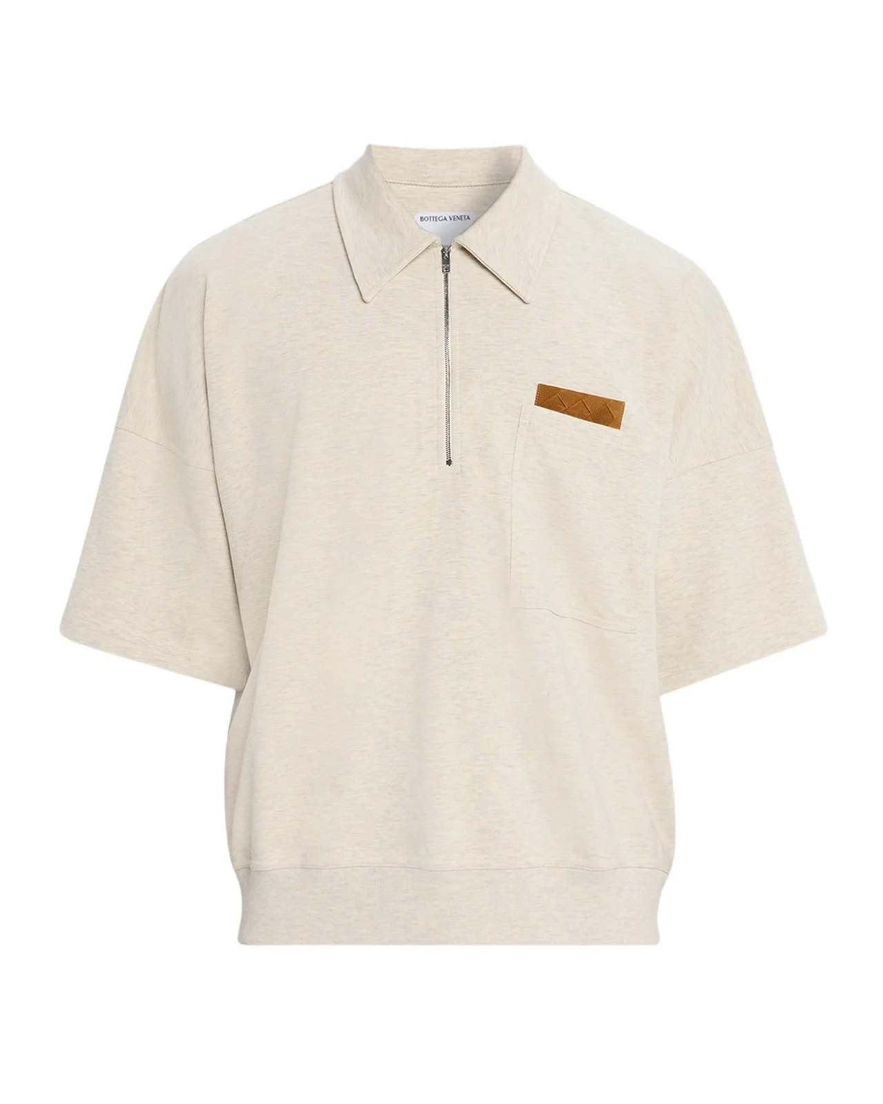 Men's Intrecciato Suede-Trim Jersey Polo Shirt