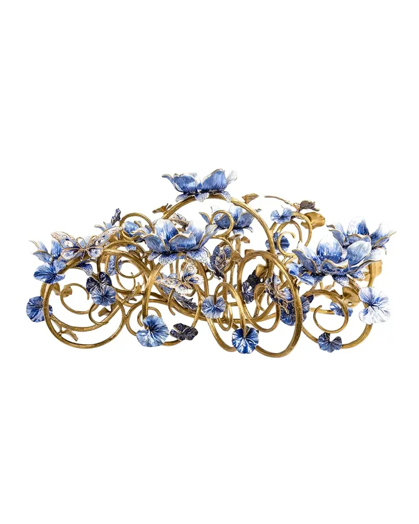 Jay Strongwater Claudine Floral Butterfly Candelabra