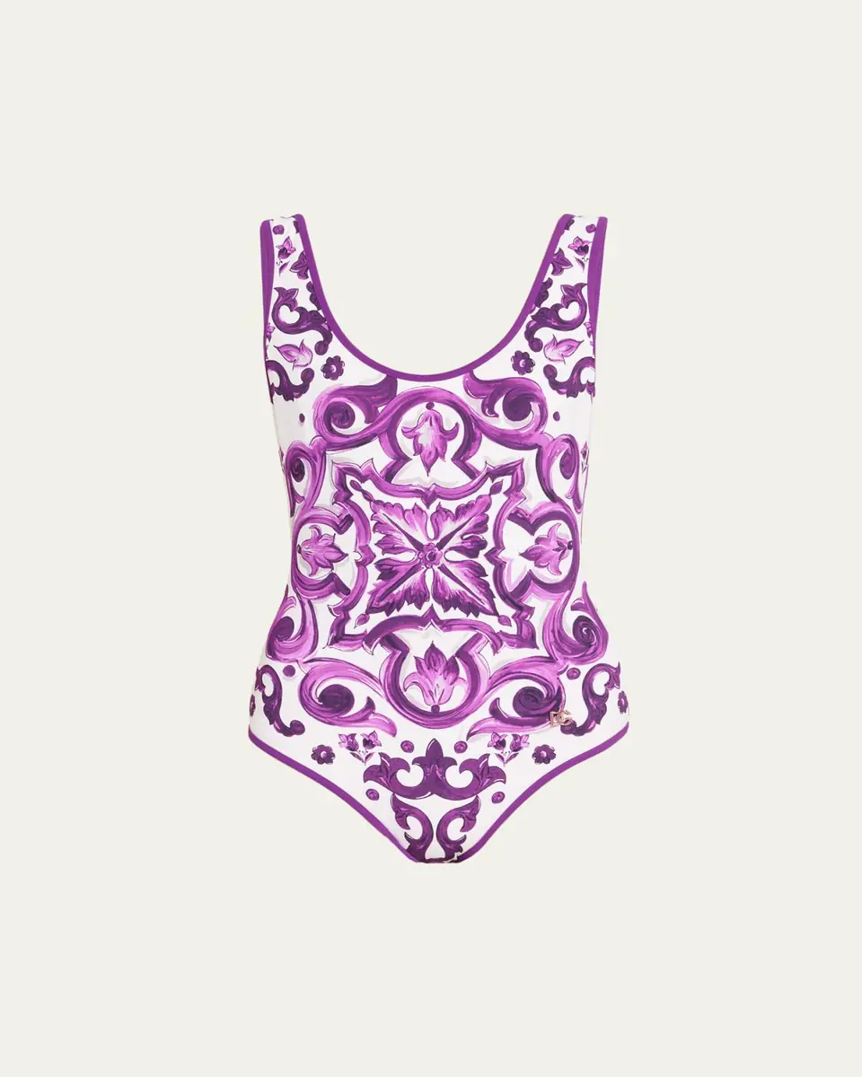 Dolce & Gabbana Majolica-Print One-Piece Swimsuit | Thumbnail 2 Dolce & Gabbana Majolica-Print One-Piece Swimsuit | Thumbnail 2