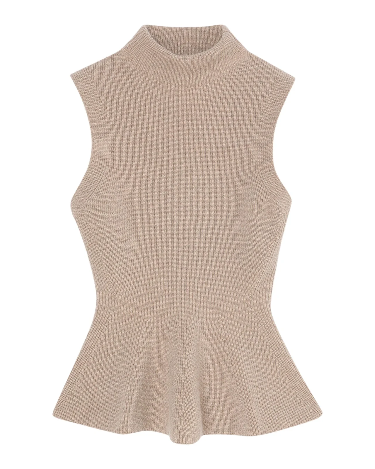 RÓHE Sleeveless Wool-Cashmere Peplum Sweater