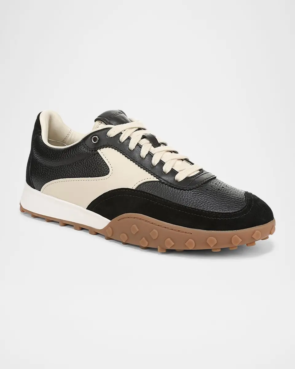 Vince Men's Pallisades Pebbled Leather Runner Sneakers | Thumbnail 2 Vince Men's Pallisades Pebbled Leather Runner Sneakers | Thumbnail 2