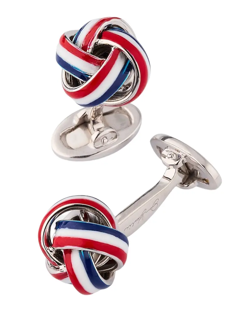 Men's Sterling Silver Enamel Knot Cufflinks Men's Sterling Silver Enamel Knot Cufflinks