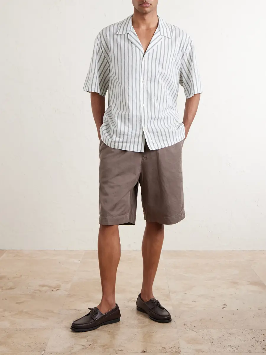 A Kind Of Guise Saleh Straight-Leg Cotton and Linen-Blend Drawstring Shorts - Men | Thumbnail 2 A Kind Of Guise Saleh Straight-Leg Cotton and Linen-Blend Drawstring Shorts - Men | Thumbnail 2