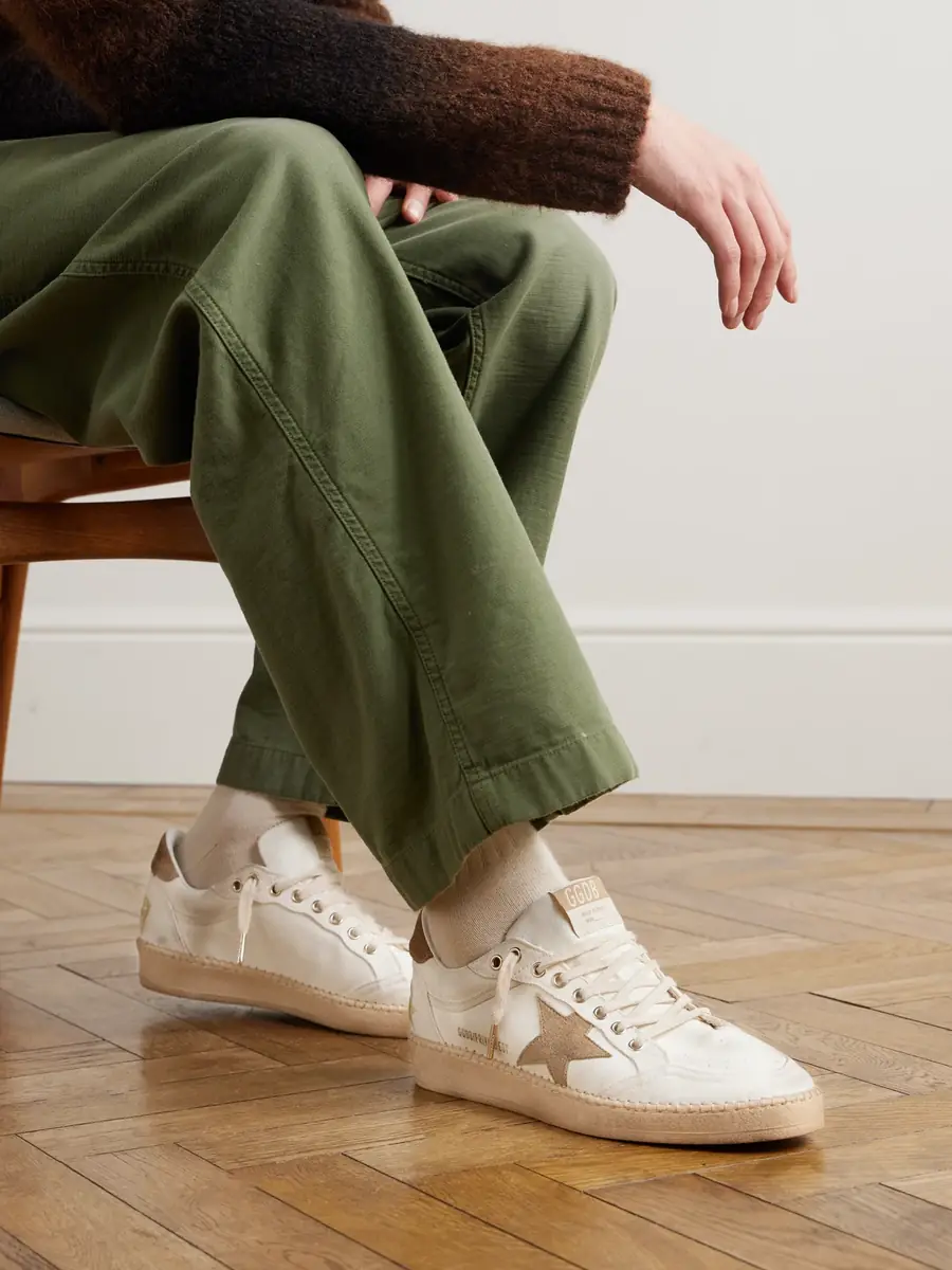 Golden Goose Ball Star Distressed Suede-Trimmed Canvas Sneakers - Men | Thumbnail 2 Golden Goose Ball Star Distressed Suede-Trimmed Canvas Sneakers - Men | Thumbnail 2
