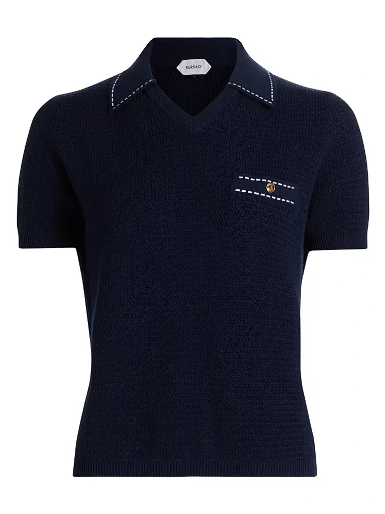 Women's Cotton Knit Polo Top