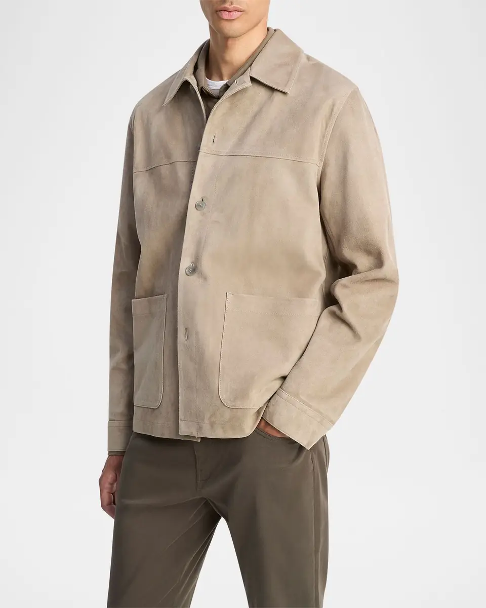 Vince Men's Suede Shirt Jacket | Thumbnail 4 Vince Men's Suede Shirt Jacket | Thumbnail 4