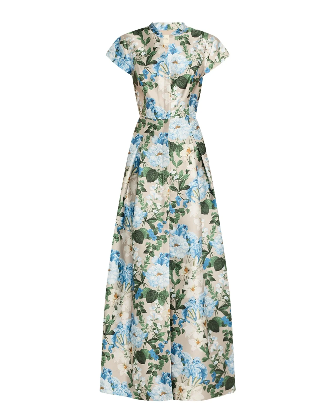 Marta Pleated Floral-Print Mikado Gown Marta Pleated Floral-Print Mikado Gown