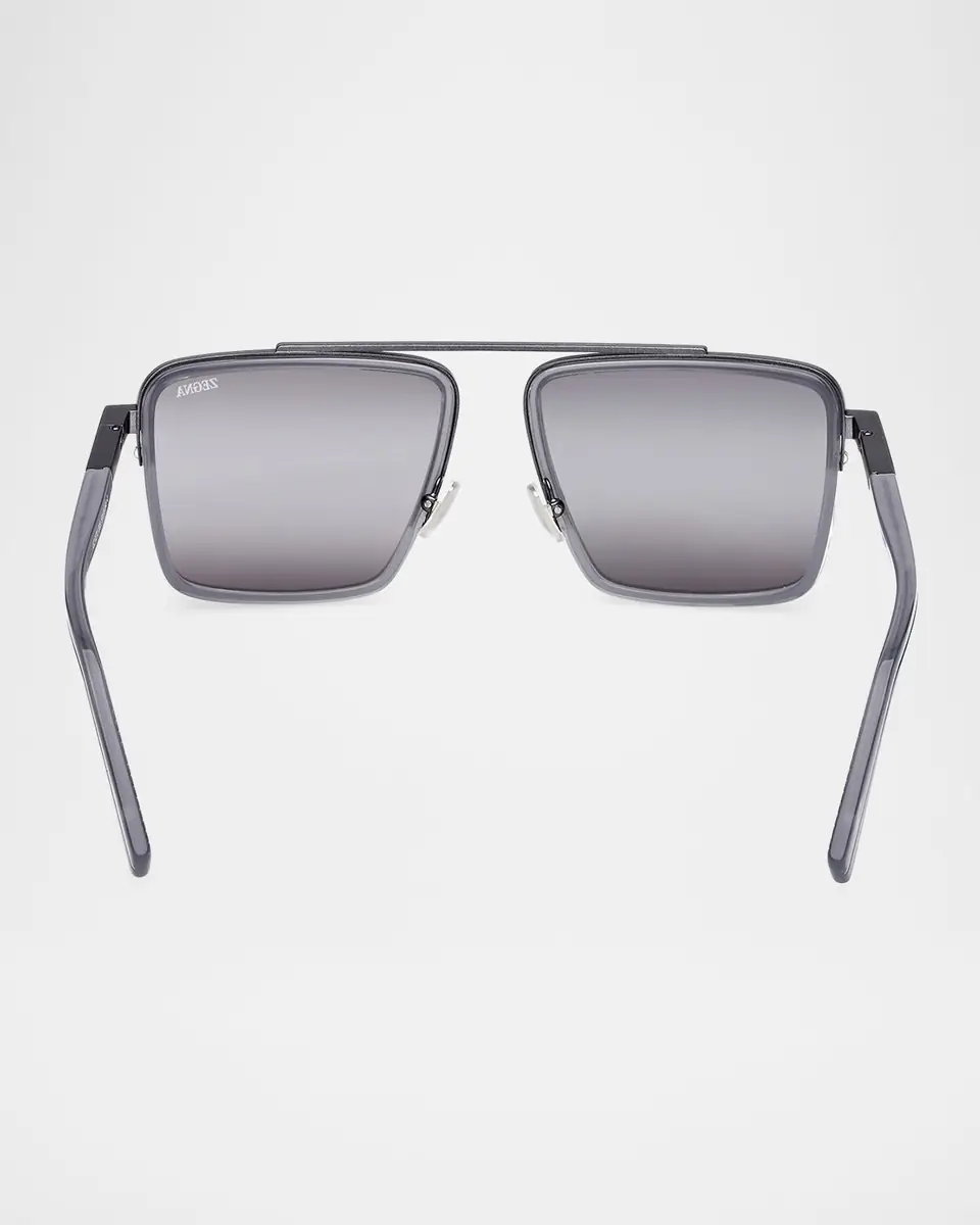 ZEGNA Men's Metal Aviator Sunglasses | Thumbnail 4 ZEGNA Men's Metal Aviator Sunglasses | Thumbnail 4