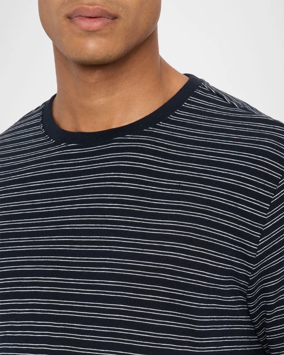 Vince Men's Cotton Thin Stripe Crewneck T-Shirt | Thumbnail 4 Vince Men's Cotton Thin Stripe Crewneck T-Shirt | Thumbnail 4