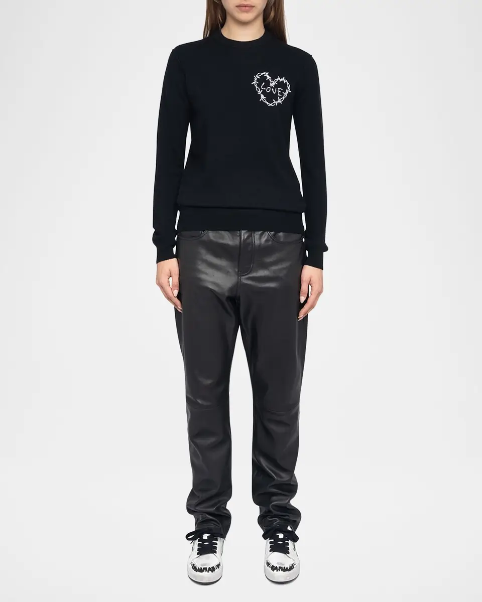 Zadig & Voltaire Kendy Heart Embroidered Sweater | Thumbnail 2 Zadig & Voltaire Kendy Heart Embroidered Sweater | Thumbnail 2