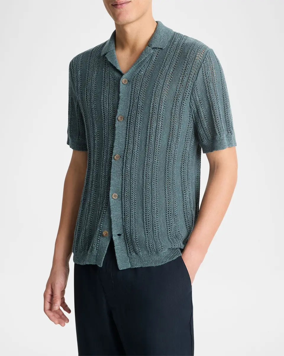 Vince Men's Crochet Cabana Shirt | Thumbnail 2