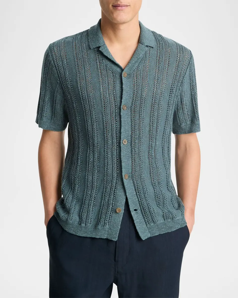 Vince Men's Crochet Cabana Shirt | Thumbnail 4