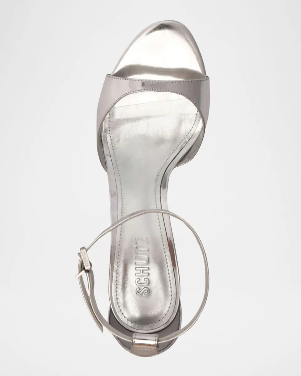 Schutz Scarlett Metallic Leather Ankle-Strap Stiletto Sandals | Thumbnail 4 Schutz Scarlett Metallic Leather Ankle-Strap Stiletto Sandals | Thumbnail 4