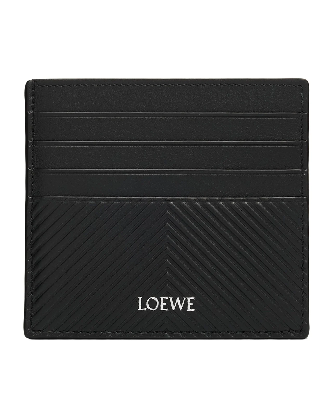 Loewe Men's Embossed Leather Open Card Holder