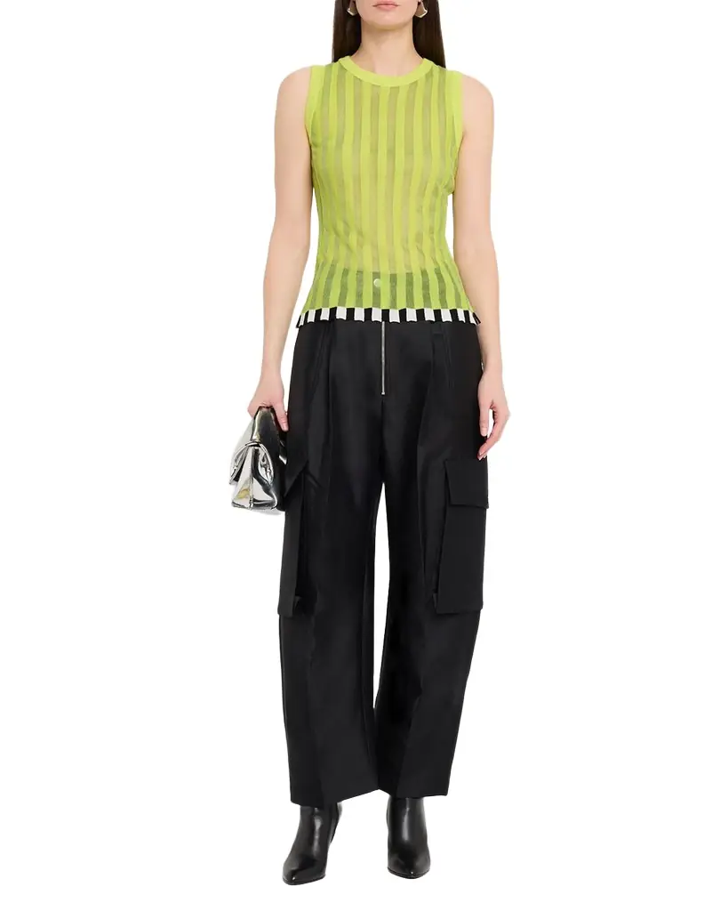 Pleated Knit Shell Top