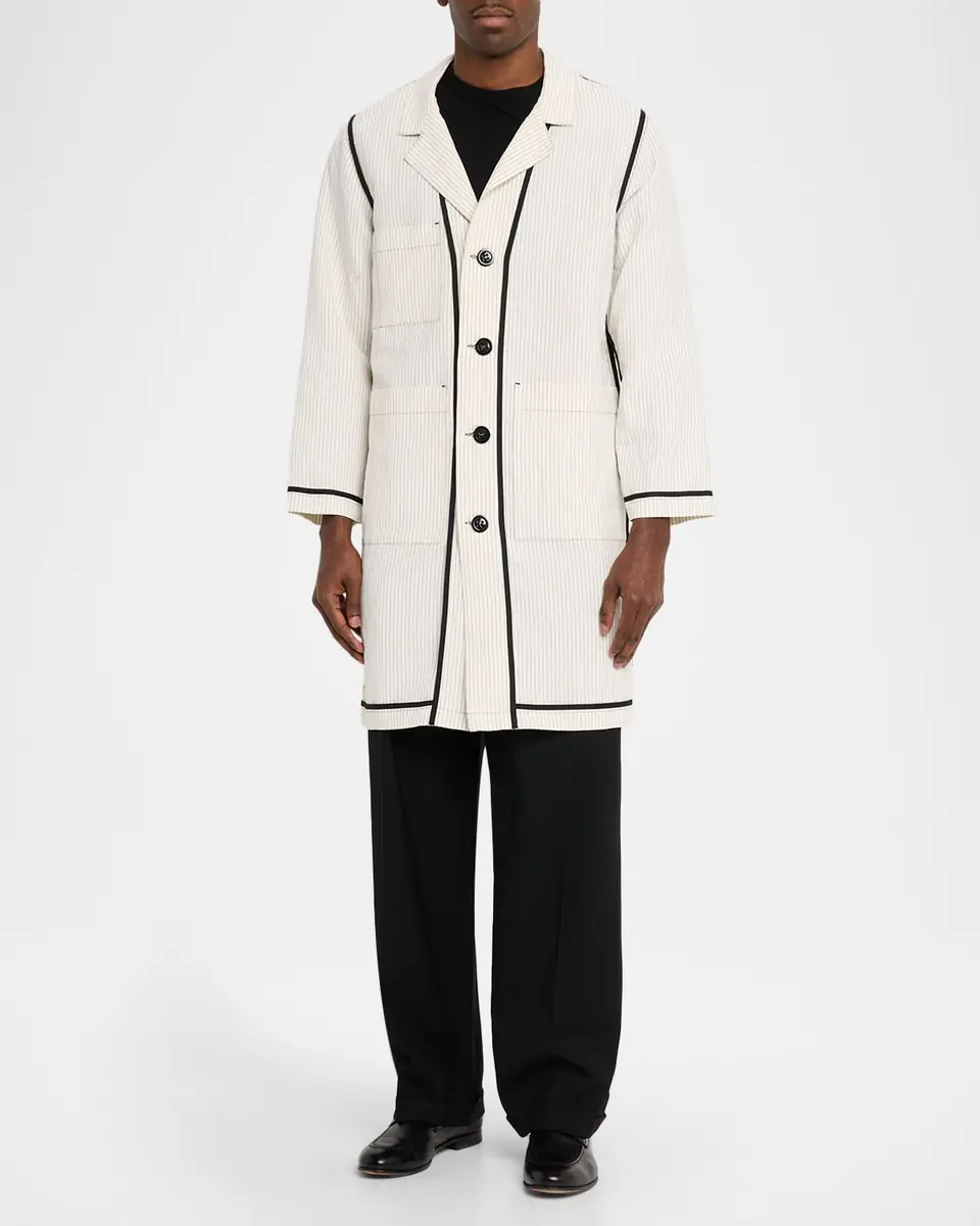 Libertine Men's Summer Pinstripe Inside-Out Lab Coat | Thumbnail 2 Libertine Men's Summer Pinstripe Inside-Out Lab Coat | Thumbnail 2