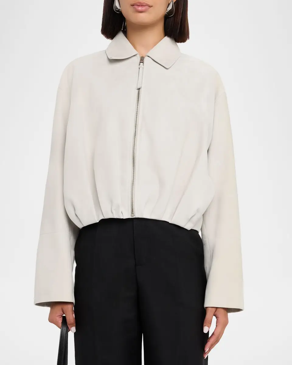 Loewe Suede Draped Bomber Jacket | Thumbnail 4