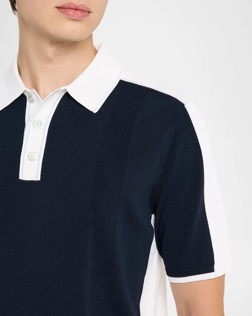 Reiss Men's Pentel Color-Block Knit Polo Shirt | Thumbnail 5 Reiss Men's Pentel Color-Block Knit Polo Shirt | Thumbnail 5