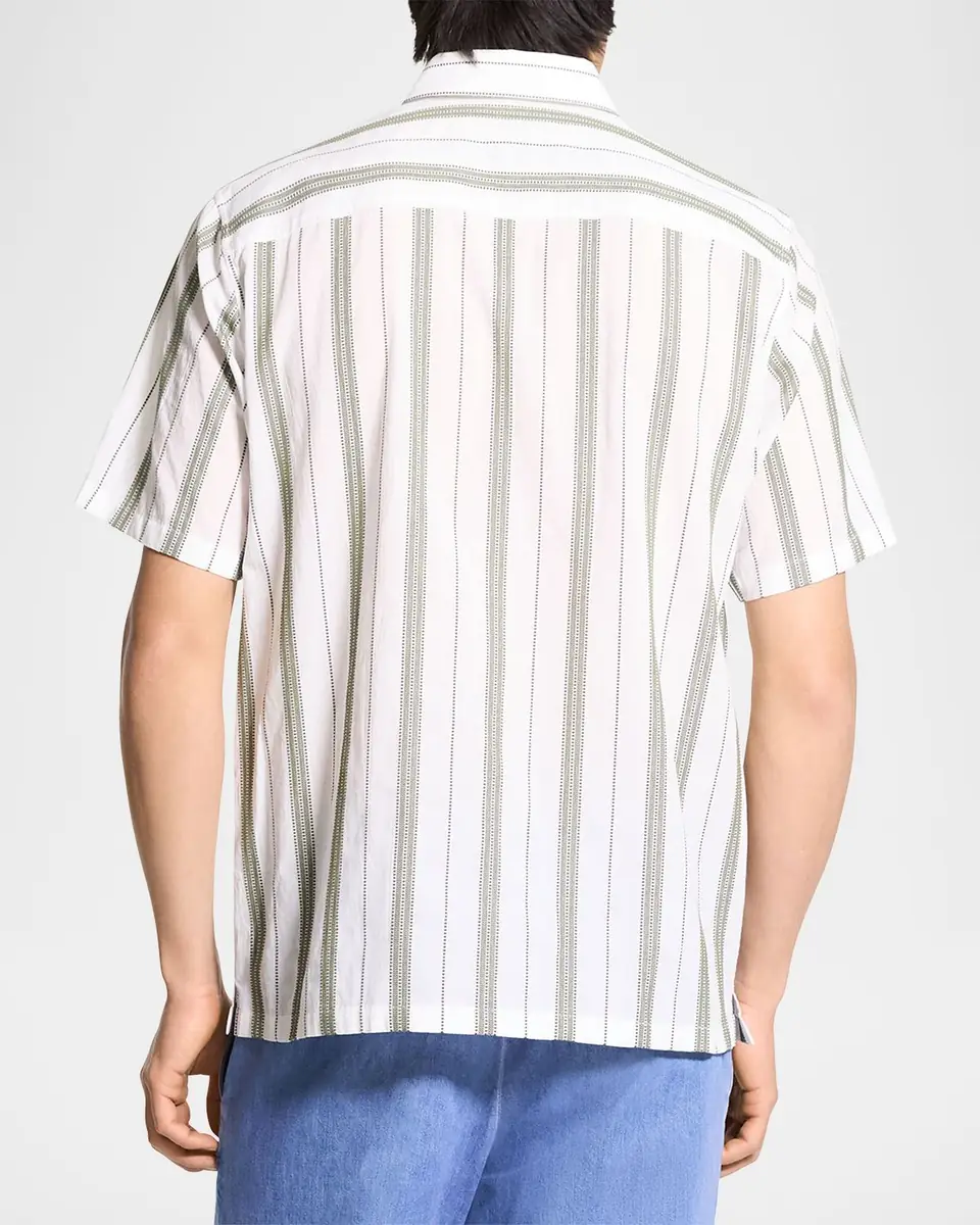 Theory Men's Summer Dobby Stripe Short-Sleeve Shirt | Thumbnail 3 Theory Men's Summer Dobby Stripe Short-Sleeve Shirt | Thumbnail 3