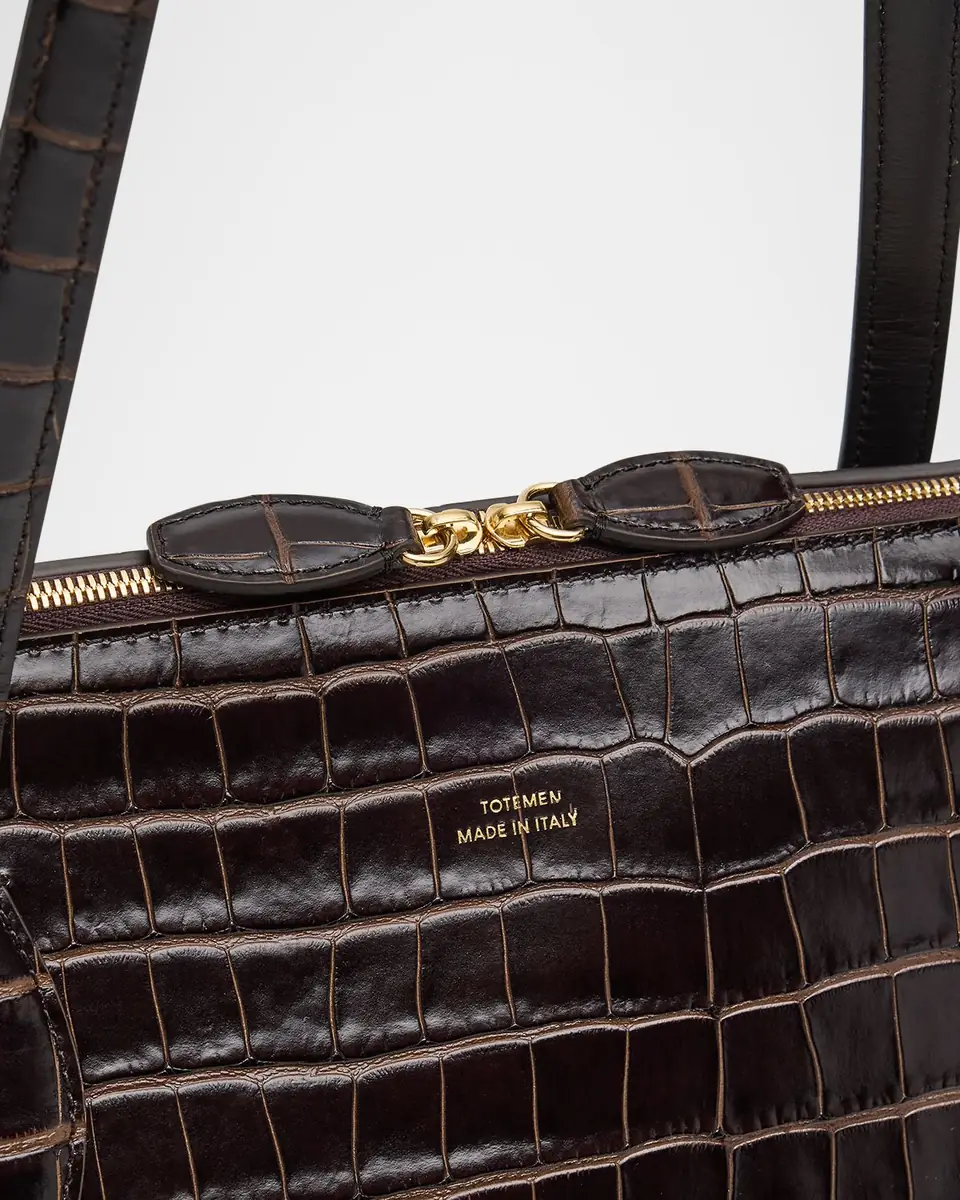 TOTEME Curved Croc-Embossed Leather Day Tote Bag | Thumbnail 6 TOTEME Curved Croc-Embossed Leather Day Tote Bag | Thumbnail 6