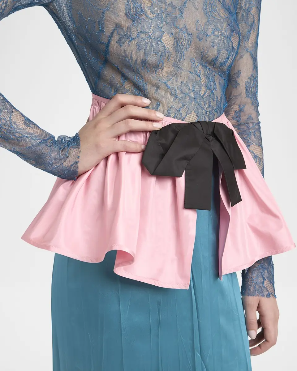 Valentino Garavani Lace Colorblock Peplum Dress | Thumbnail 5
