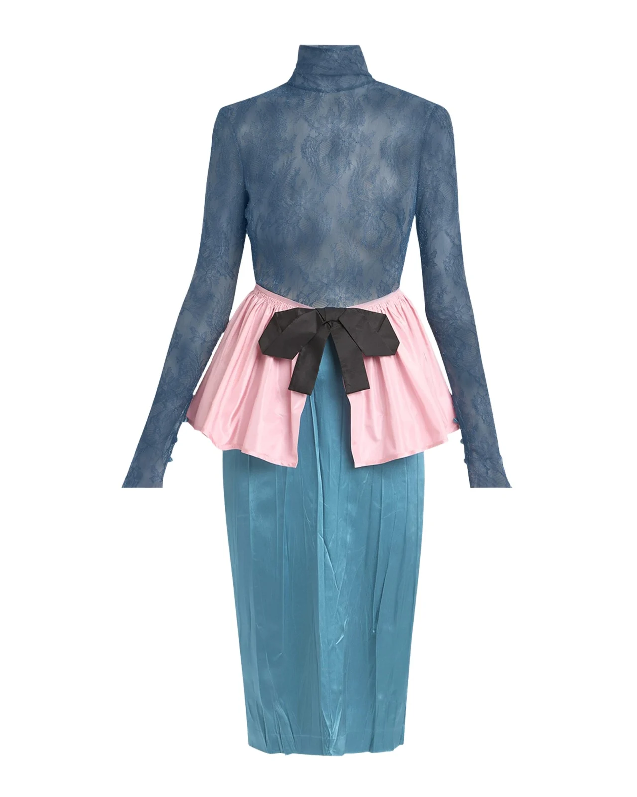 Lace Colorblock Peplum Dress Lace Colorblock Peplum Dress