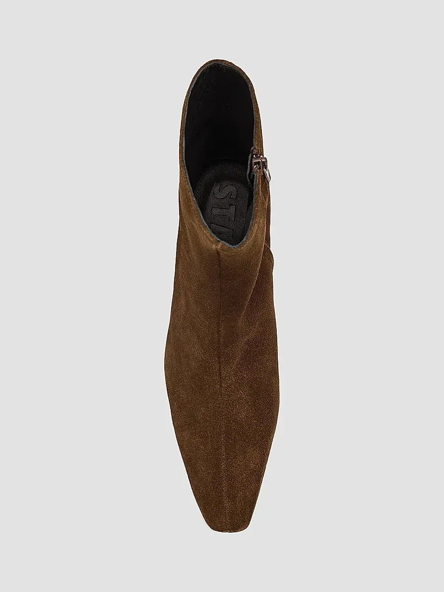 STAUD Women's Wally 55MM Suede Ankle Boots - Dark Brown | Thumbnail 5