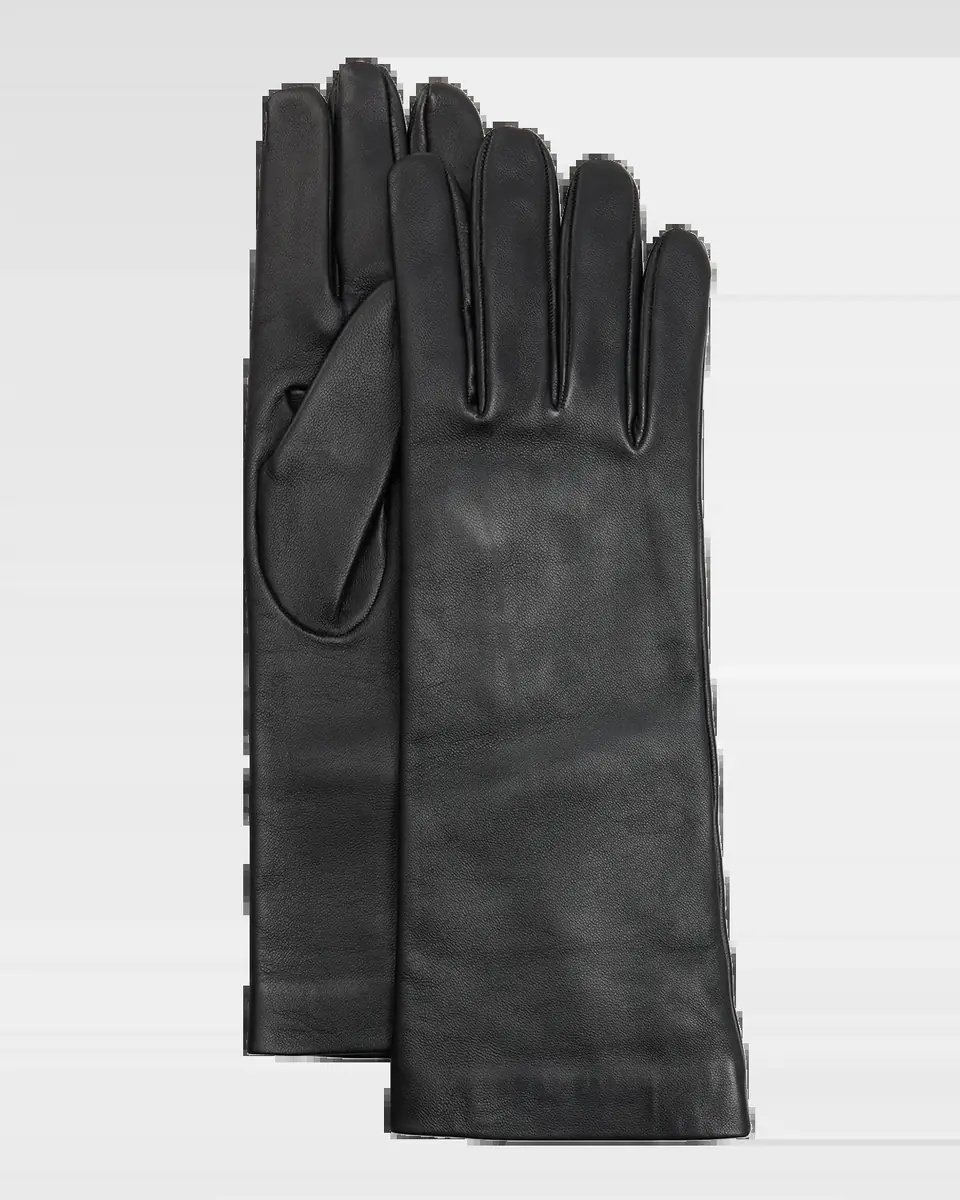 Saint Laurent Men's Long Leather Gloves with Silk Lining | Thumbnail 2 Saint Laurent Men's Long Leather Gloves with Silk Lining | Thumbnail 2