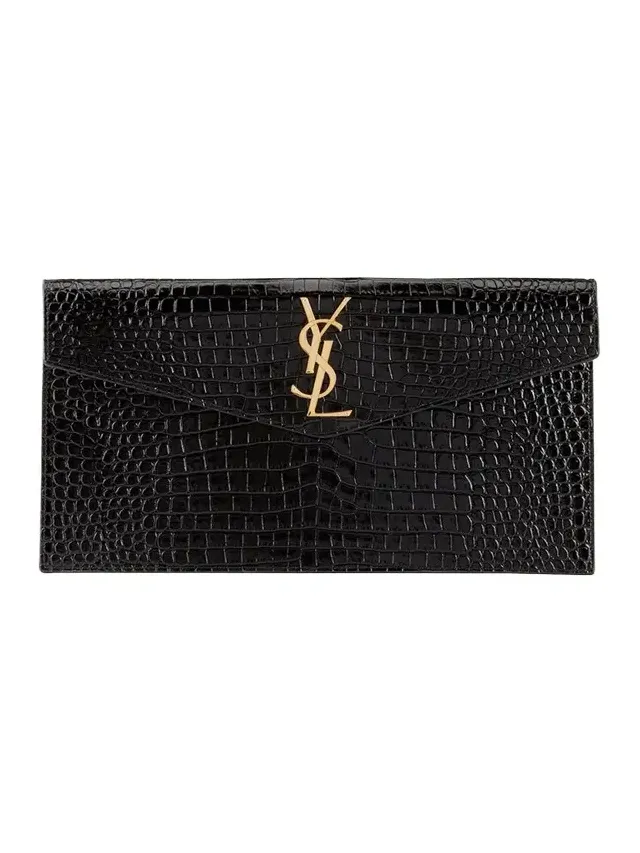 Uptown Medium YSL Monogram Croc-Embossed Pouch Bag Uptown Medium YSL Monogram Croc-Embossed Pouch Bag