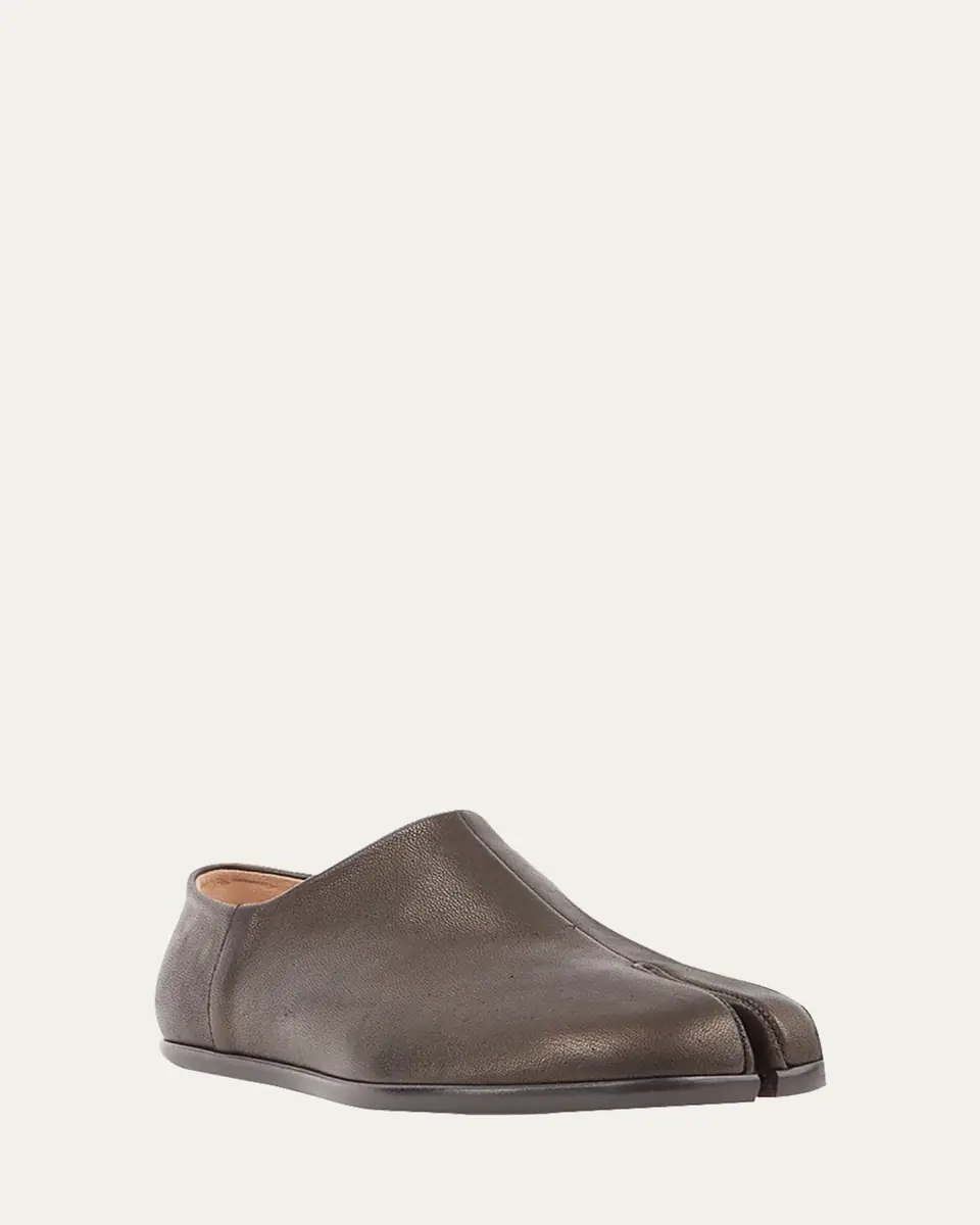 Maison Margiela Men's Tabi Babouchev Tabi-Toe Leather Slip-On Shoes | Thumbnail 2 Maison Margiela Men's Tabi Babouchev Tabi-Toe Leather Slip-On Shoes | Thumbnail 2