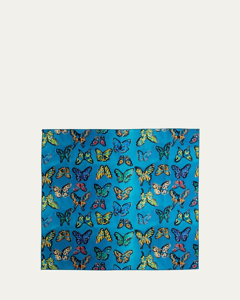 Hunt Slonem Lakeside Butterfly Cotton Dinner Napkin - 20"Sq. | Thumbnail 2 Hunt Slonem Lakeside Butterfly Cotton Dinner Napkin - 20"Sq. | Thumbnail 2