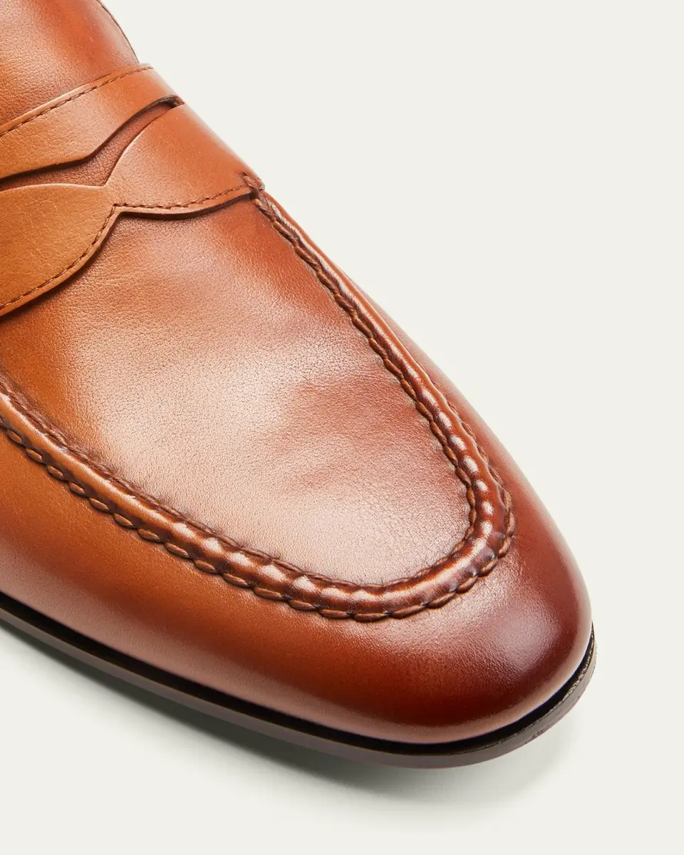 Santoni Men's Door Leather Penny Loafers | Thumbnail 5 Santoni Men's Door Leather Penny Loafers | Thumbnail 5