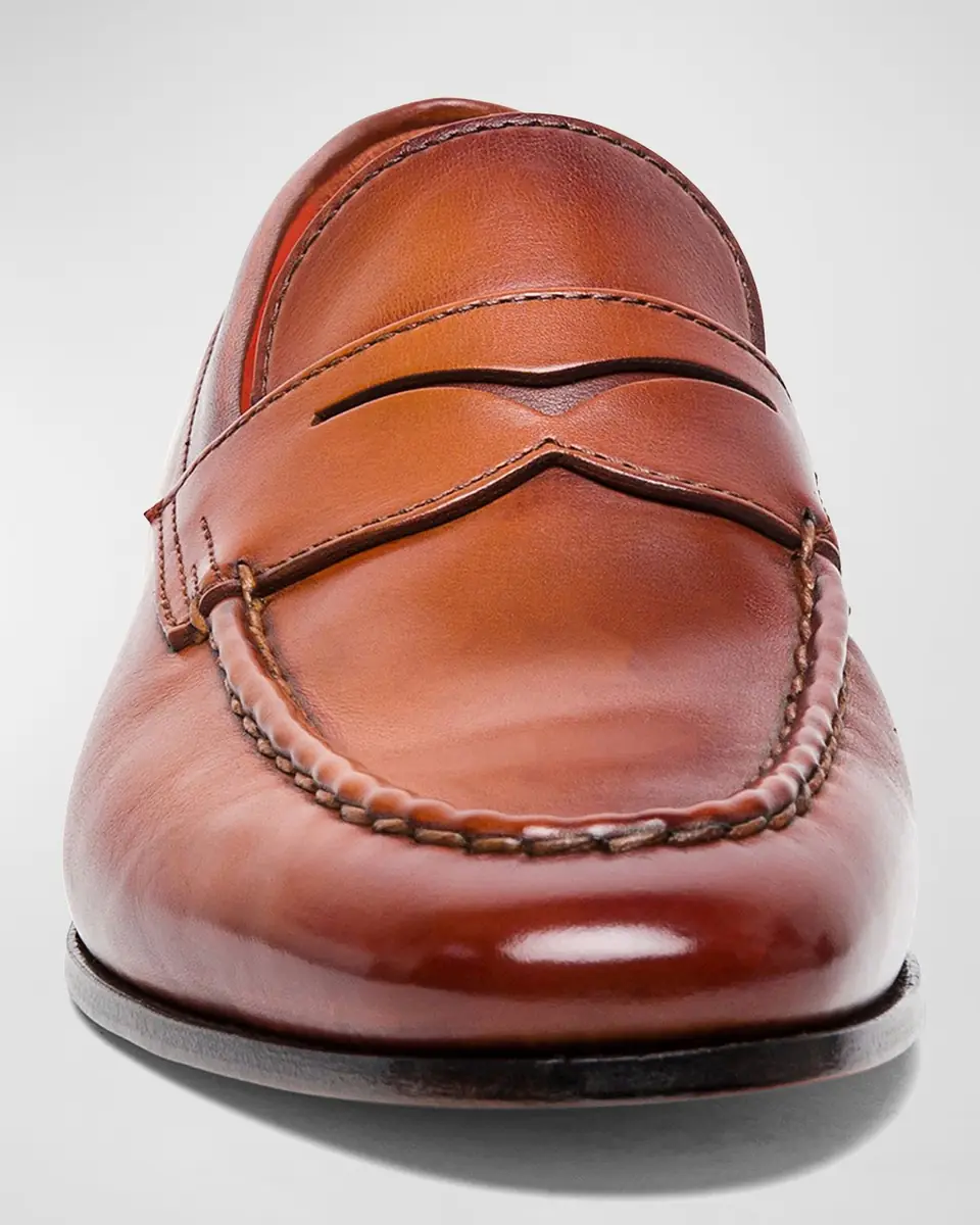 Santoni Men's Door Leather Penny Loafers | Thumbnail 7 Santoni Men's Door Leather Penny Loafers | Thumbnail 7