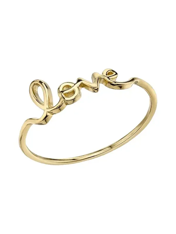 14K Yellow Gold Love Script Ring 14K Yellow Gold Love Script Ring