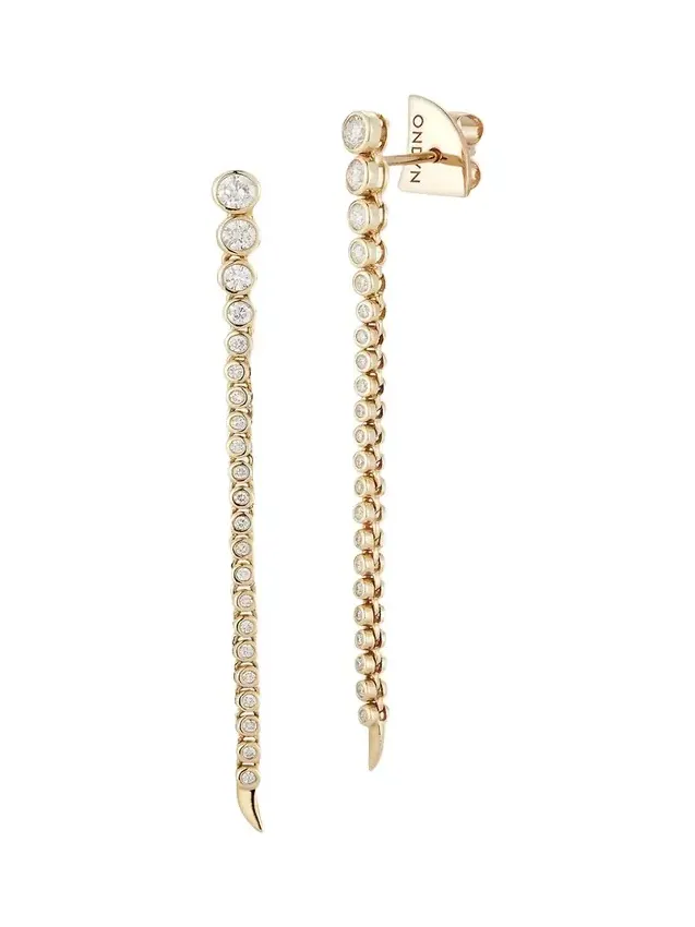 Long Continuum Earrings with Diamonds Long Continuum Earrings with Diamonds