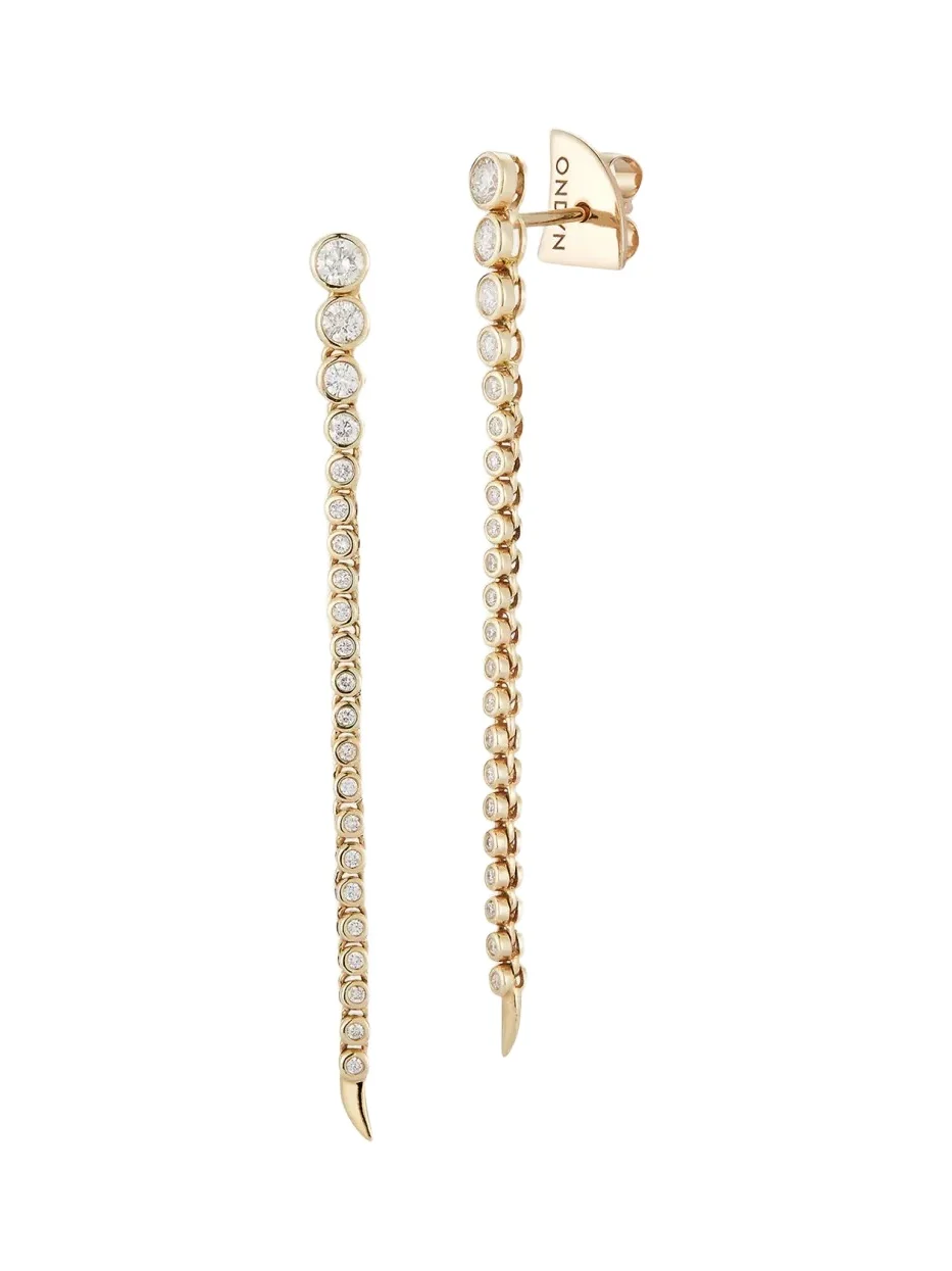 Long Continuum Earrings with Diamonds