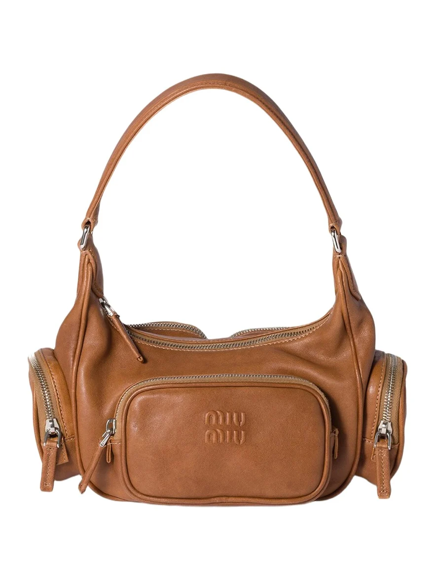 Miu Miu Pocket Nappa Leather Shoulder Bag