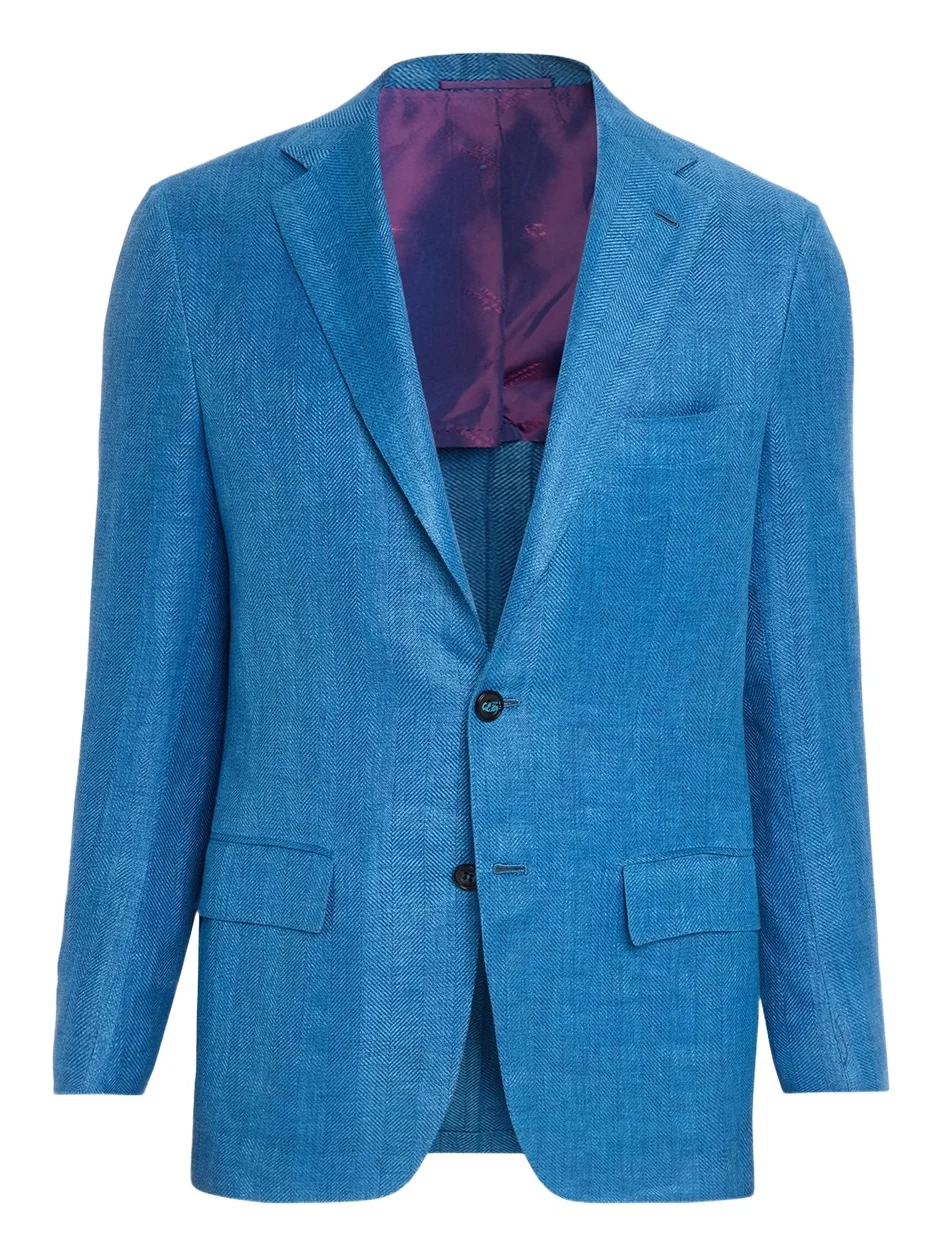 Kiton Men's Linen, Cashmere and Silk Herringbone Sport Coat
