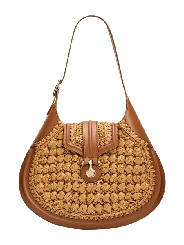 Small Raffia & Leather Hobo Bag Small Raffia & Leather Hobo Bag