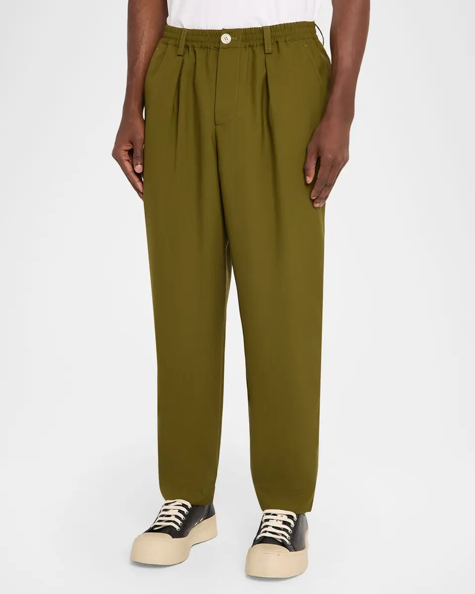 Marni Men's Wool Coulisse-Waist Pleated Trousers | Thumbnail 9 Marni Men's Wool Coulisse-Waist Pleated Trousers | Thumbnail 9