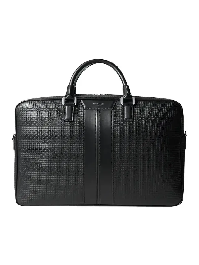 Men's Slim Stepan Canvas and Leather Briefcase Men's Slim Stepan Canvas and Leather Briefcase