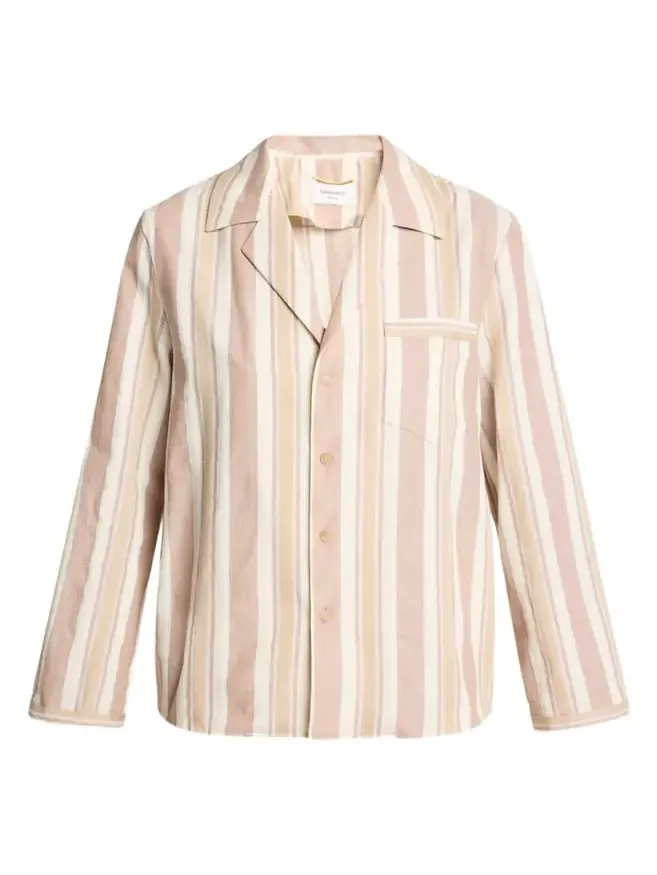 Striped Cotton Pajama Shirt Striped Cotton Pajama Shirt