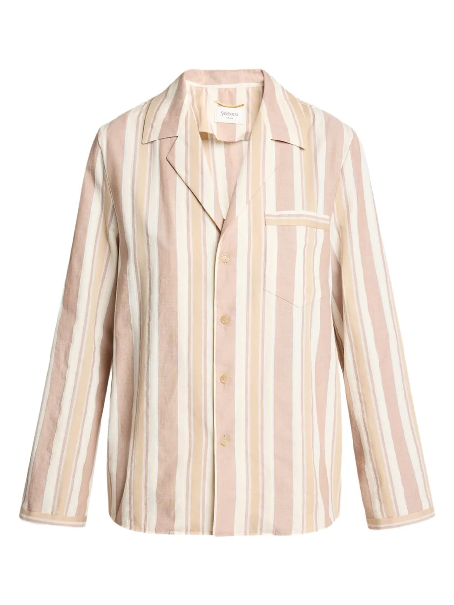 Striped Cotton Pajama Shirt Striped Cotton Pajama Shirt
