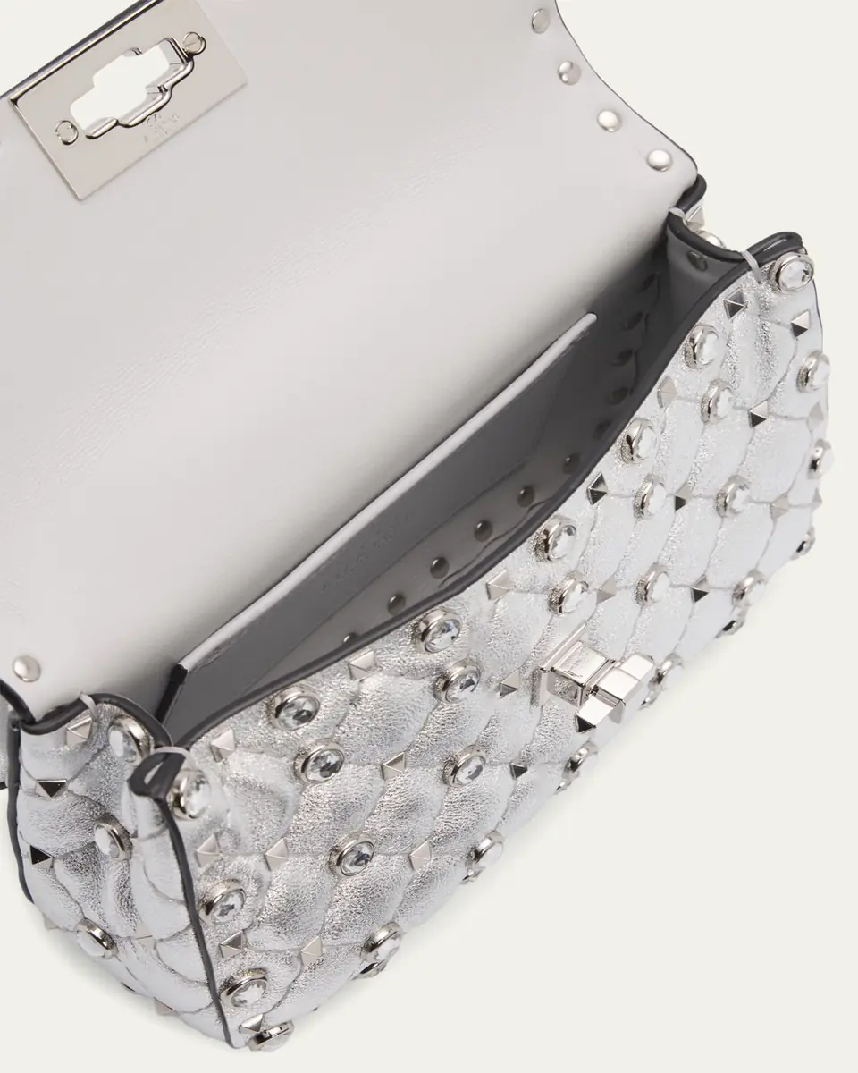 Valentino Garavani Quilted Rockstud Metallic Leather Top-Handle Bag | Thumbnail 4 Valentino Garavani Quilted Rockstud Metallic Leather Top-Handle Bag | Thumbnail 4