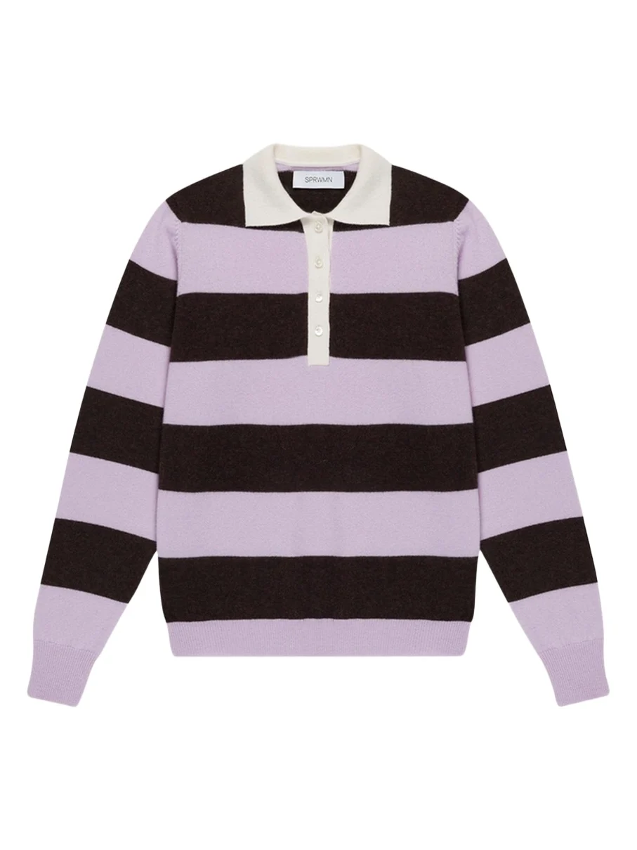 Striped Cashmere Polo Sweater Striped Cashmere Polo Sweater